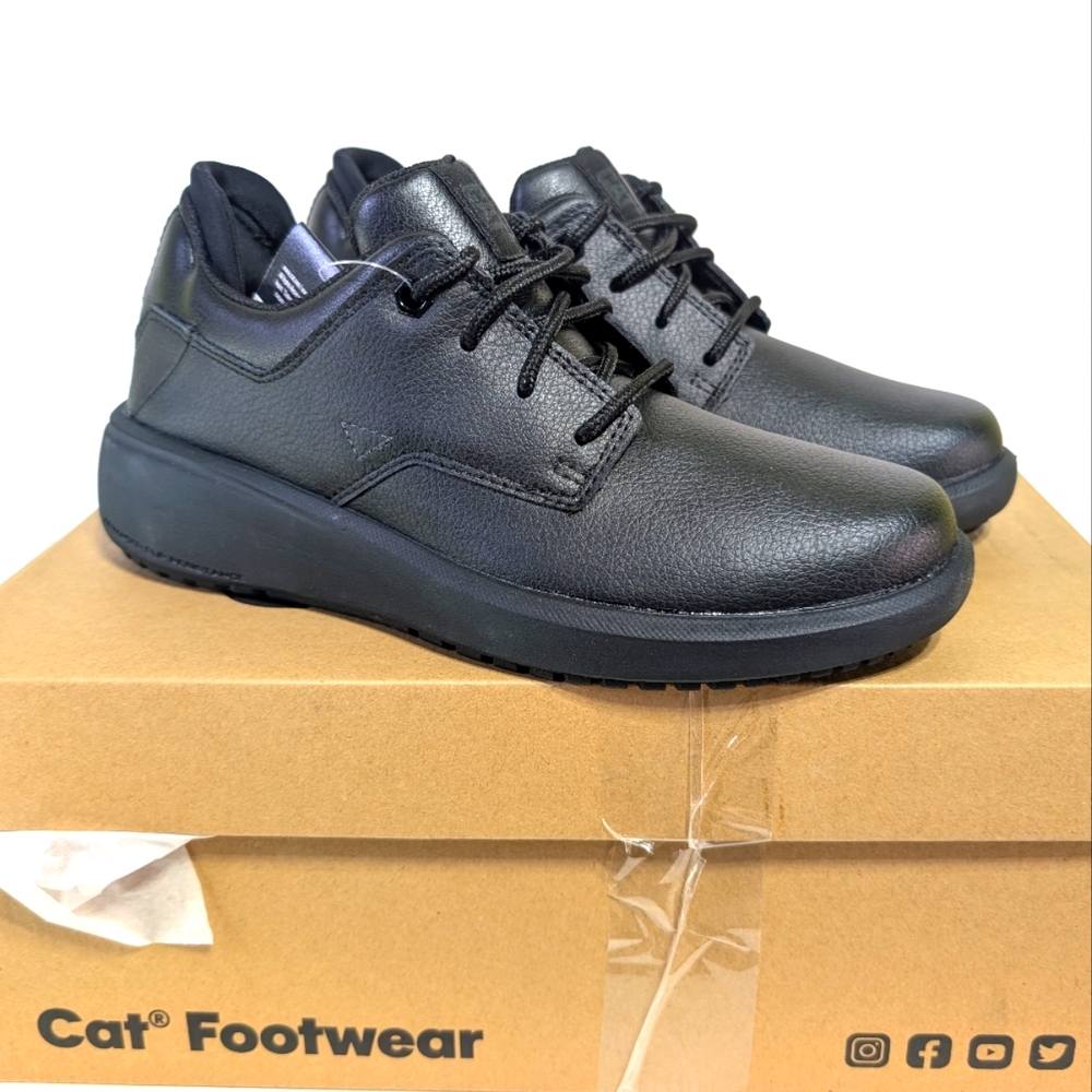 CAT ProRush SR+ Oxford Soft Toe Women's Size 5 Black Work Shoes Slip Resistant